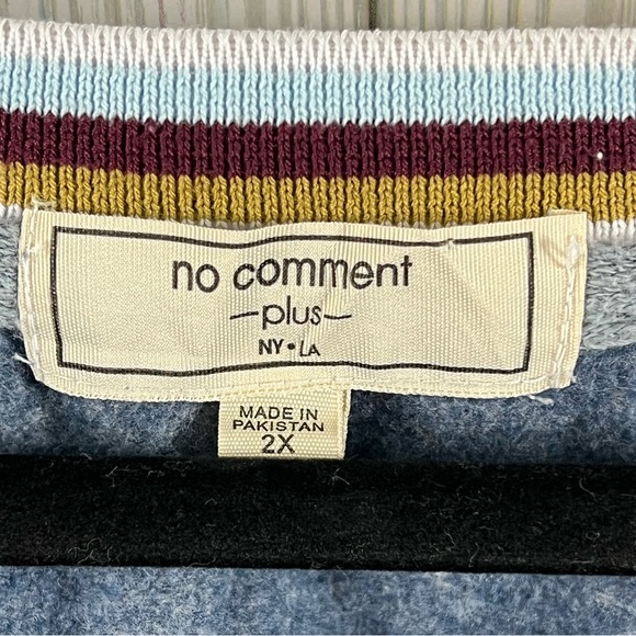 No Comment Plus Gray V-Neck Sweater - Picture 3 of 5